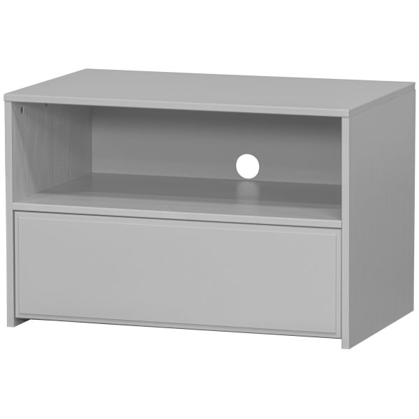 Image of YISSA TV UNIT WITH DRAWER/OPEN BOX PINE CLOUD GREY [fsc]