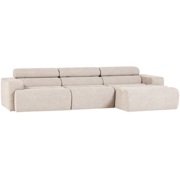 Image of NOVI CHAISE LONGUE SOFA RIGHT BOUCLÉ NATURAL