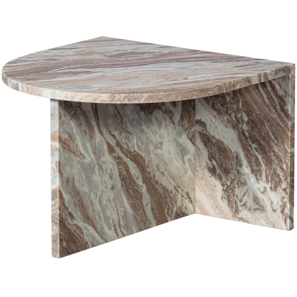 Image of XHAIL OVAL SIDE TABLE MARBLE NATURAL