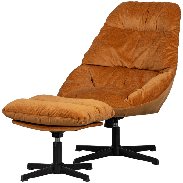 Image of YARO ARMCHAIR WITH HOCKER GINGER