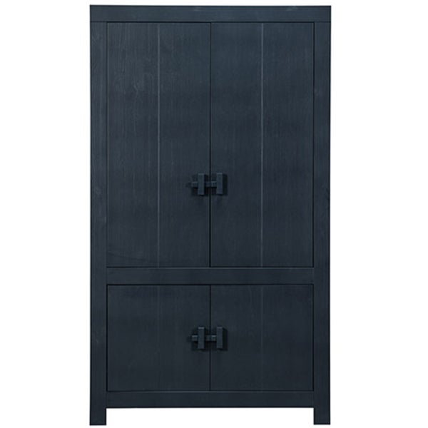 Image of BENSON 2 DOORS OPEN CABINET PINE BLACK [fsc]