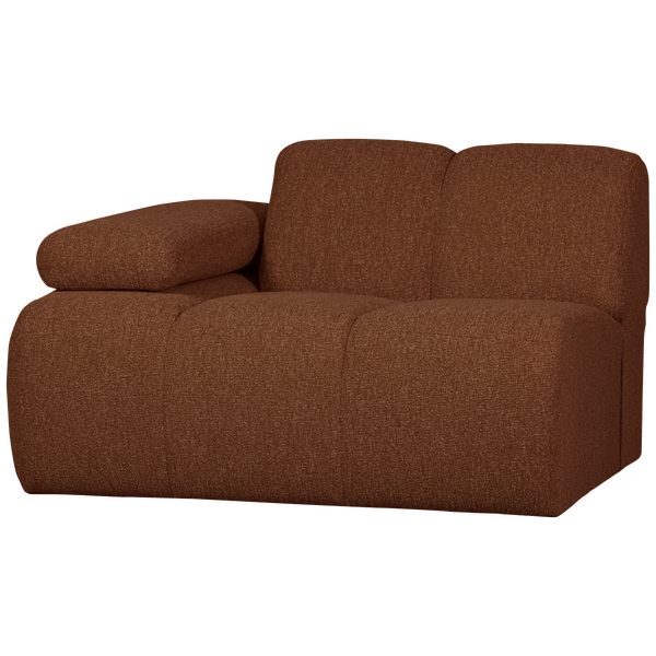 Image of MOJO 1-SEATER WITH ARM LEFT BOUCLÉ RUST BROWN MELANGE