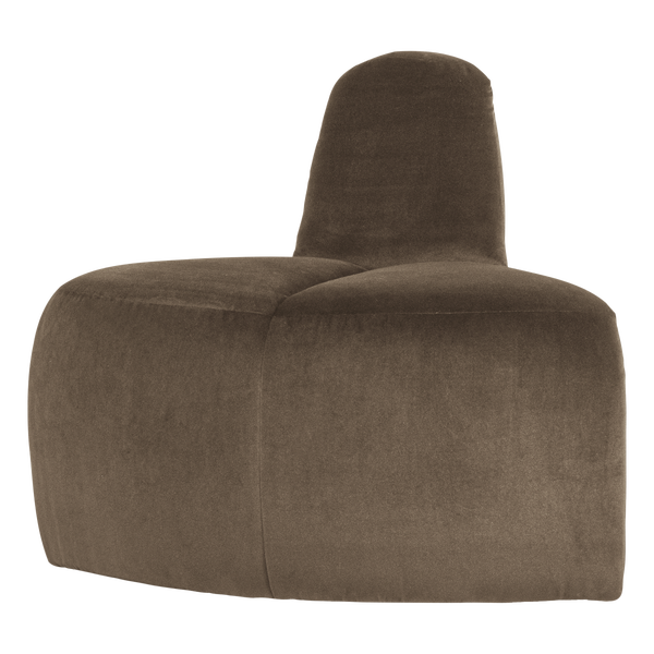 Image of MOJO DINING BENCH CORNER ROUND BACKREST VELVET TAUPE [fsc]