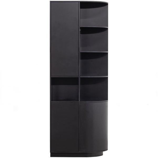 Image of FINCA STORAGE CABINET ROUND RIGHT 78CM PINE DEEP BLACK [fsc]