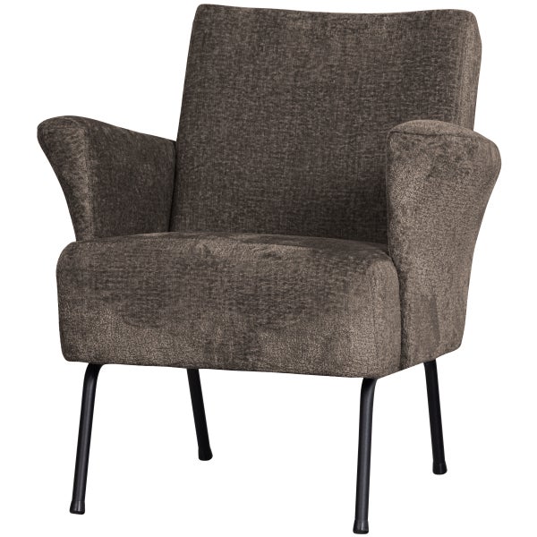Image of MUSE ARMCHAIR COARSE WOVEN FABRIC GREY/BROWN