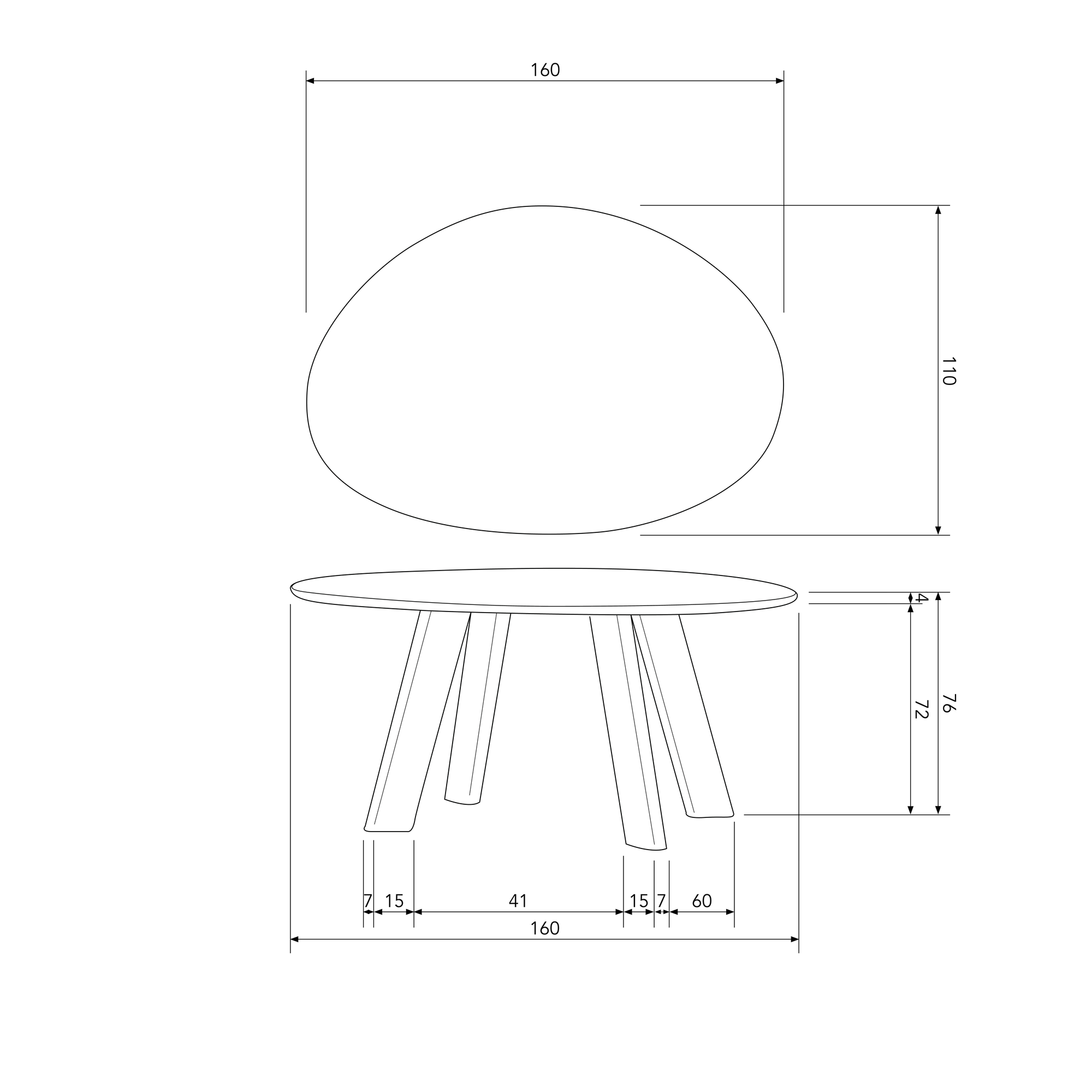 De Eekhoorn | ROUNDLY DINING TABLE/DESK MANGO WOOD WALNUT 160X110