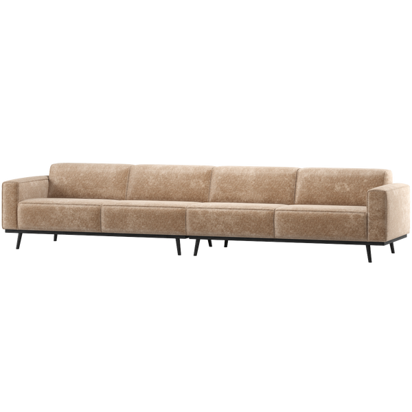 Image of STATEMENT 4-SEATER SOFA XL 372 CM CHENILLE VELVET PEACH PINK