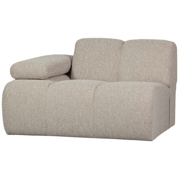 Image of MOJO 1-SEATER WITH ARM LEFT BOUCLÉ BEIGE MELANGE