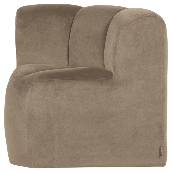 Image of MOJO DINING BENCH CORNER WITH BACKREST VELVET KHAKI [fsc]