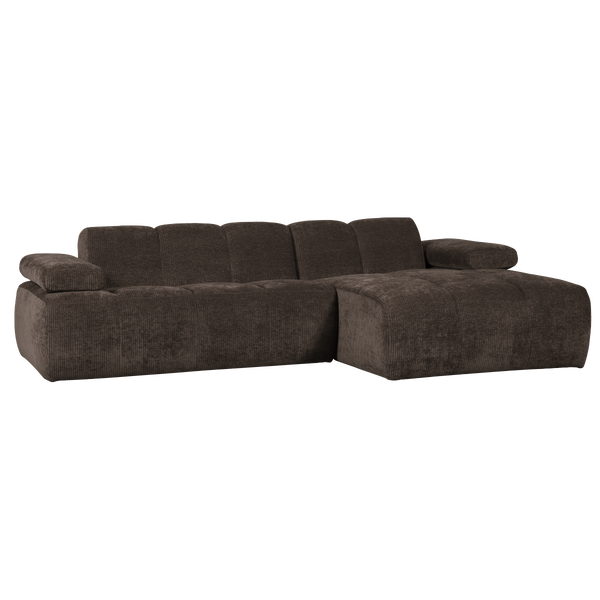 Image de MOJO CHAISE LONGUE CANAPE DROITE TISSU CÔTELÉ MARRON