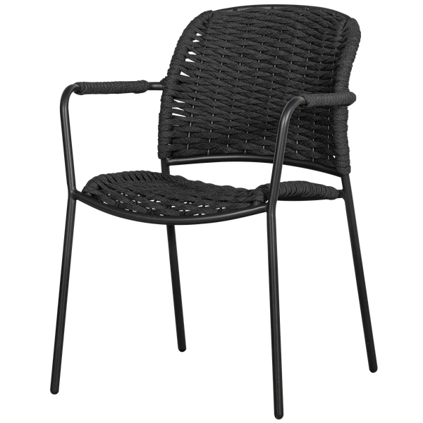 Image of TAKU DINING CHAIR WITH ARMREST TEXTILE BLACK