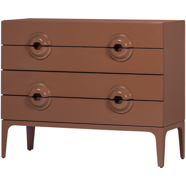 Image of MERGE CABINET/COMMODE WITH DRAWERS EUCALYPTUS WOOD OLD PINK
