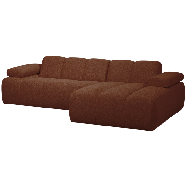 Image of MOJO CHAISE LONGUE RIGHT BOUCLÉ RUST BROWN MELANGE