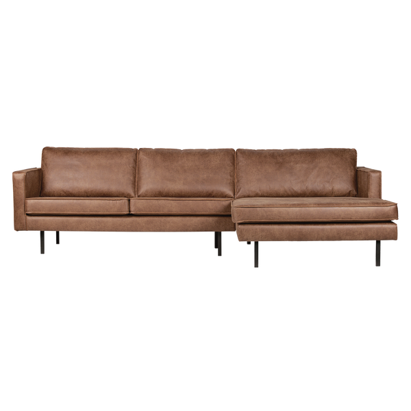 Image of RODEO CHAISE LONGUE RIGHT ECO LEATHER COGNAC