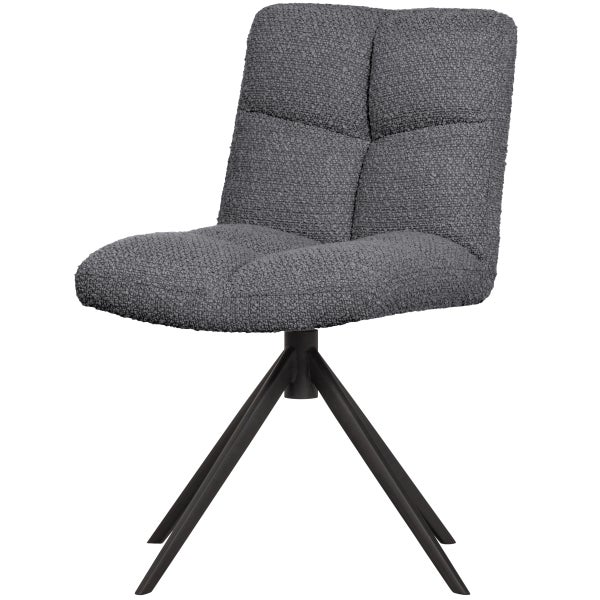 Image of VINNY SWIVEL DINING CHAIR BOUCLÉ ANTHRACITE