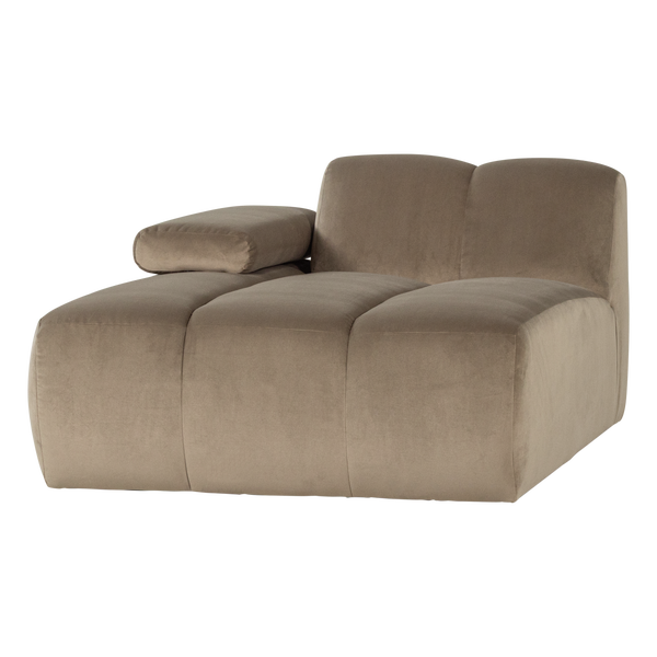 Image of MOJO CHAISE LONGUE ELEMENT LEFT VELVET KHAKI [fsc]