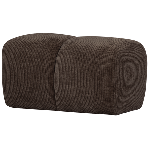 Image of MOJO POUF 45x80x60CMWOVEN RIB FABRIC BROWN