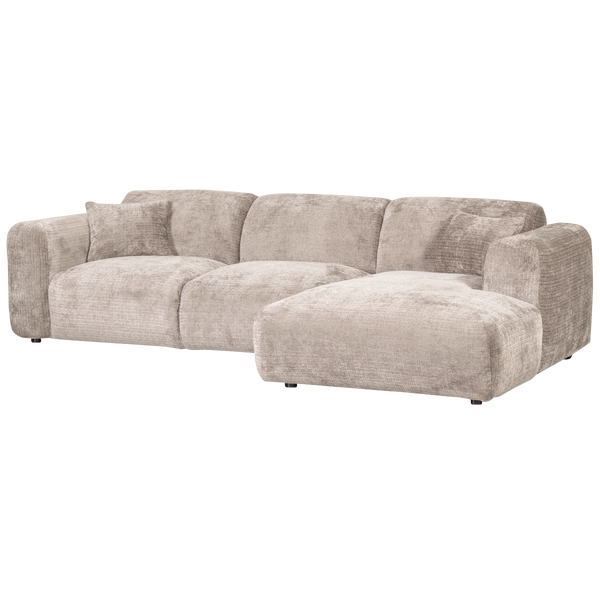 Afbeelding van CLOUD CHAISE LONGUE RECHTS GEWEVEN CHENILLE NATUREL