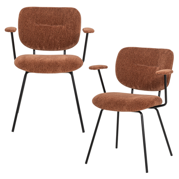Image de BRINT CHAISE SALLE MANGER ACCOUDOIR B.ROUILLE - SET 2 [fsc]