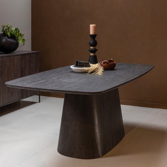 Image of LEAH DINING TABLE MDF DARK BROWN 200x105CM