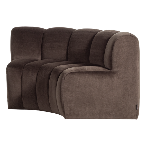 Image of MOJO DINING BENCH HALF ROUND BACKREST VELVET BROWN [fsc]