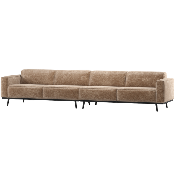 Image of STATEMENT 4-SEATER SOFA XL 372 CM CHENILLE VELVET TAUPE