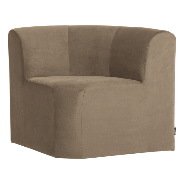 Image of MOJO BASE DINING BENCH CORNER WITH BACK VELVET KHAKI [fsc]