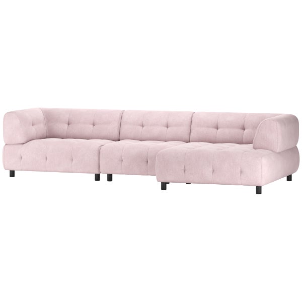 Image of LOUIS CHAISE LONGUE RIGHT FLAT WOVEN FABRIC MAUVE