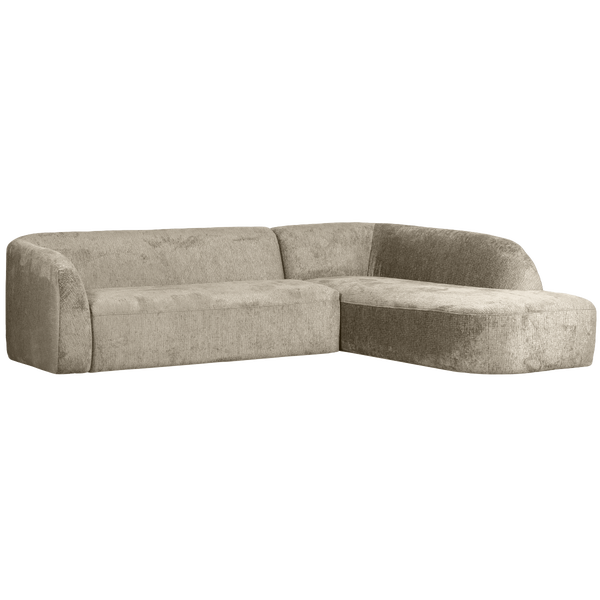 Image of SLOPING CORNER SOFA RIGHT STRUCTURE VELVET WHEATFIELD