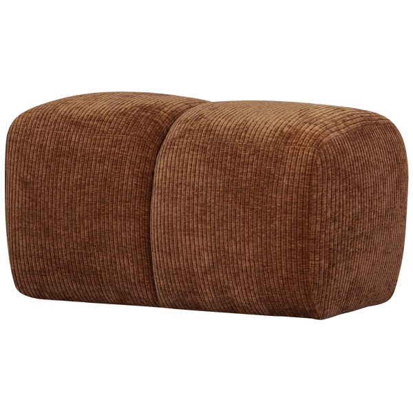 Image of MOJO POUF 45x80x60CM WOVEN RIB FABRIC RUST BROWN