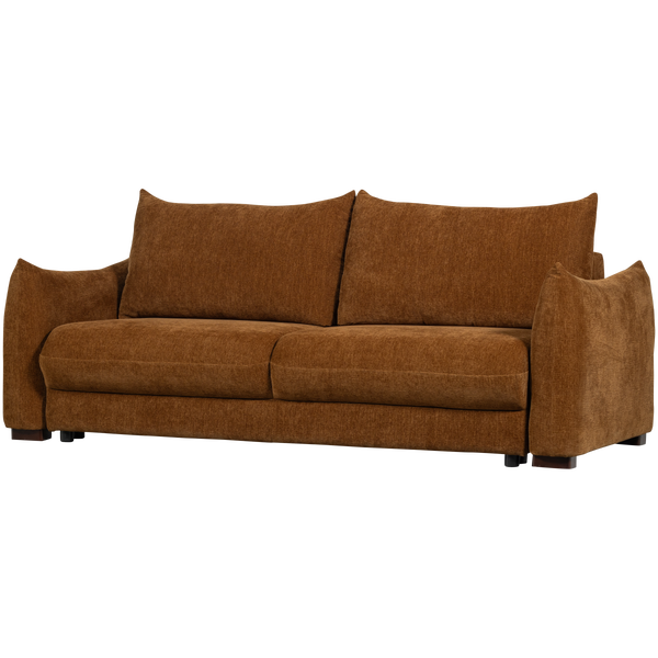 Image of JONNE 3-SEATER SLEEPING SOFA CHENILLE BROWN