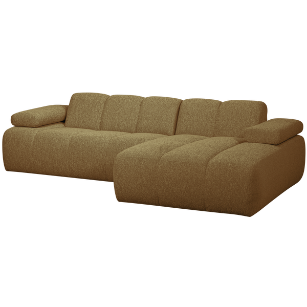 Afbeelding van MOJO CHAISE LONGUE RECHTS BOUCLÉ GEEL BRUIN MELANGE