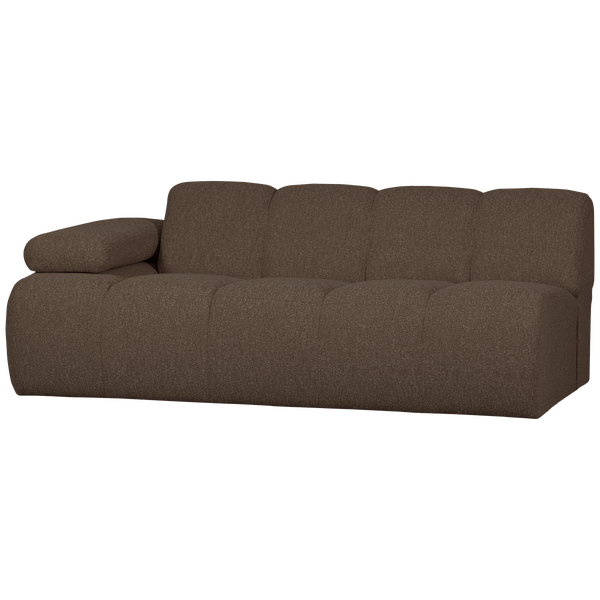 Image of MOJO 2-SEATER WITH ARM LEFT BOUCLÉ BROWN MELANGE