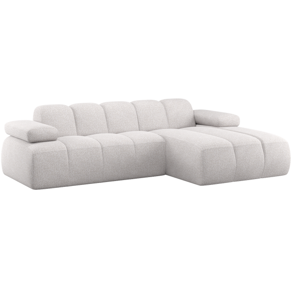 Image of MOJO CHAISE LONGUE SOFA RIGHT BOUCLÉ ECRU MELANGE