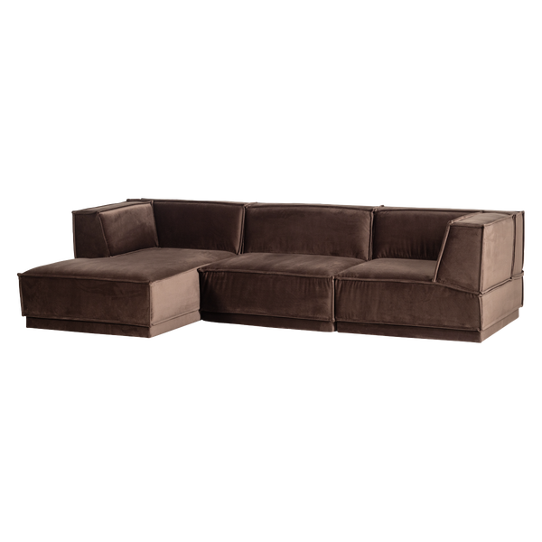 Bild von MANU CHAISE LONGUE SOFA LINKS VELVET BRAUN [fsc]