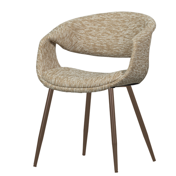 Image of YOSSI DINING CHAIR SAND WITH METAL LEG COPPER