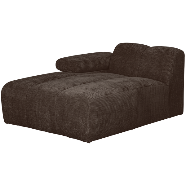 Image of MOJO CHAISE LONGUE ELEMENT LEFT WOVEN RIB FABRIC BROWN