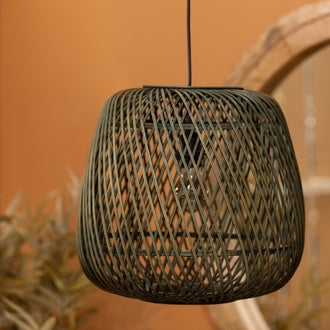 Image of MOZA HANGING LAMP BAMBOO GREEN 36x36CM