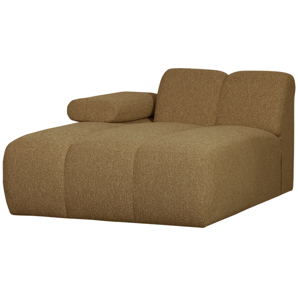 Image of MOJO CHAISE LONGUE ELEMENT LEFT BOUCLÉ YELLOW/BROWN MELANGE