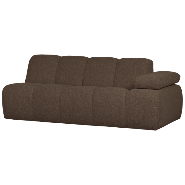 Image of MOJO 2-SEATER WITH ARM RIGHT BOUCLÉ BROWN MELANGE