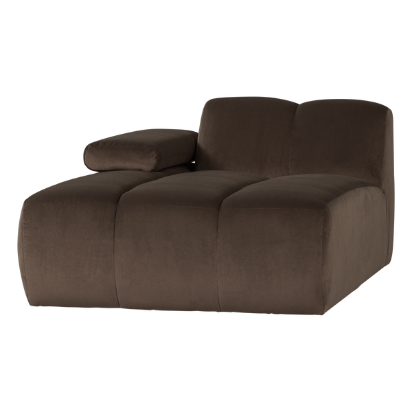 Image of MOJO CHAISE LONGUE ELEMENT LEFT VELVET BROWN [fsc]
