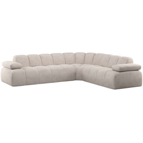 Image of MOJO CORNER SOFA RIGHT WOVEN RIB FABRIC ECRU