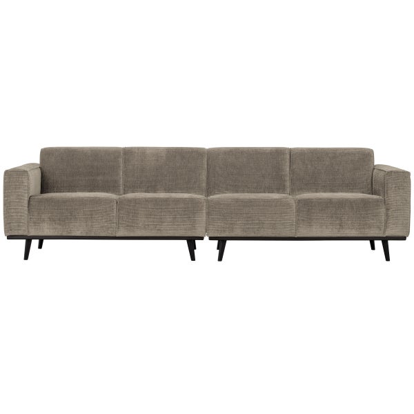 Afbeelding van STATEMENT 4-ZITS BANK 280 CM RIBSTOF KLEIGRIJS