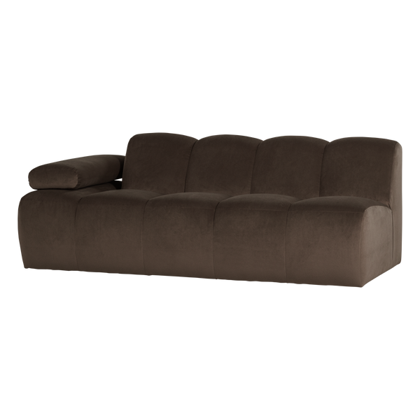 Image of MOJO 2-SEATER ELEMENT ARM LEFT VELVET BROWN [fsc]