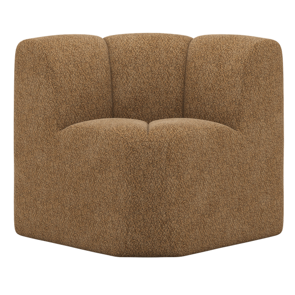 Image of MOJO DINING BENCH CORNER WITH BACKREST WOOLLY HONEY YELLOW