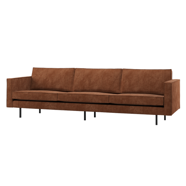 Image of RODEO SOFA 3-SEATER RIB FABRIC RUST BROWN