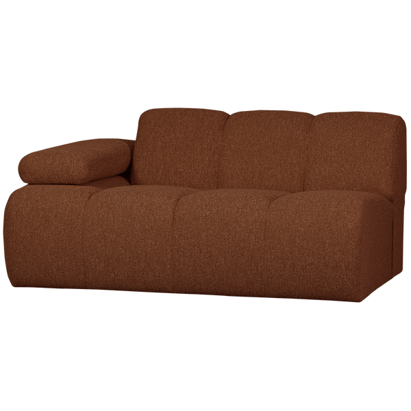 Image of MOJO 1,5-SEATER WITH ARM LEFT BOUCLÉ RUST BROWN MELANGE