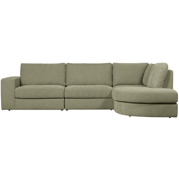 Image of FAMILY CORNER SOFA ROUNDED RIGHT GREEN