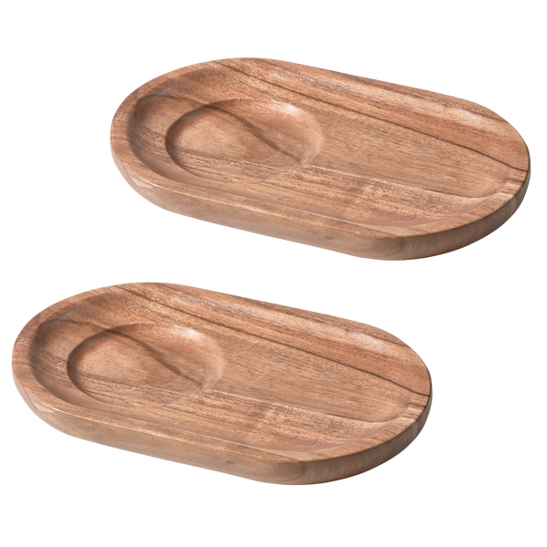 Image of JOSJE SERVING TRAY ACACIA WOOD NATURAL - SET OF 2