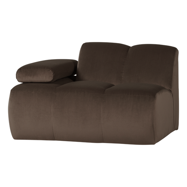 Image of MOJO 1-SEATER ELEMENT ARM LEFT VELVET BROWN [fsc]